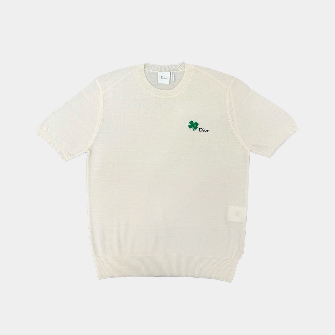 [Dior] 디올 클로버 반소매 피티드 스웨터