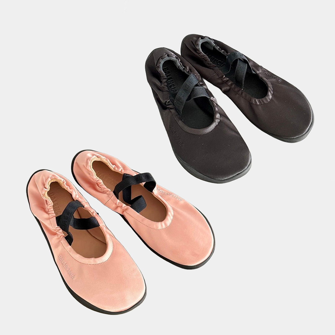 [Balenciaga ] 발렌시아가 시부야 새틴 발레리나 플랫 슈즈 스니커즈