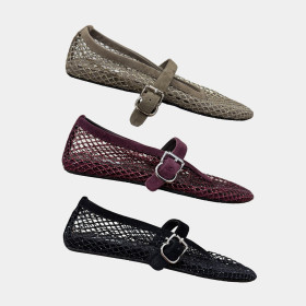 [Alaia] 알라이아 발레 플랫 피쉬넷