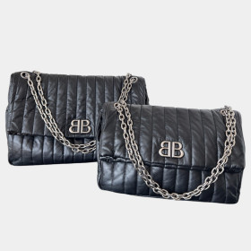 [Balenciaga] 발렌시아가 모나코 퀼팅 체인 백 블랙