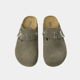 [Birkenstock x Chrome Hearts] 버켄스탁 x 크롬하츠 보스턴 스웨이드 뮬 / 십자가(Cross)