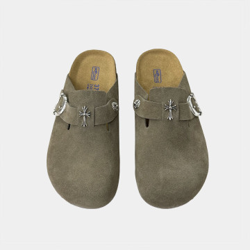 [Birkenstock x Chrome Hearts] 버켄스탁 x 크롬하츠 보스턴 스웨이드 뮬 / 십자가(Cross)