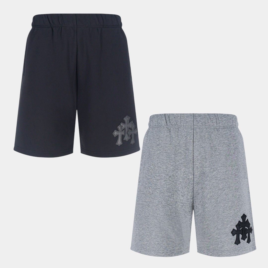 [Chrome Hearts] 크롬하츠 레더 패치 크로스 스웨트 쇼츠