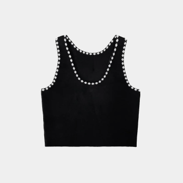 [Chrome Hearts] 크롬하츠 크로스 프린트 크롭 니트 탱크탑