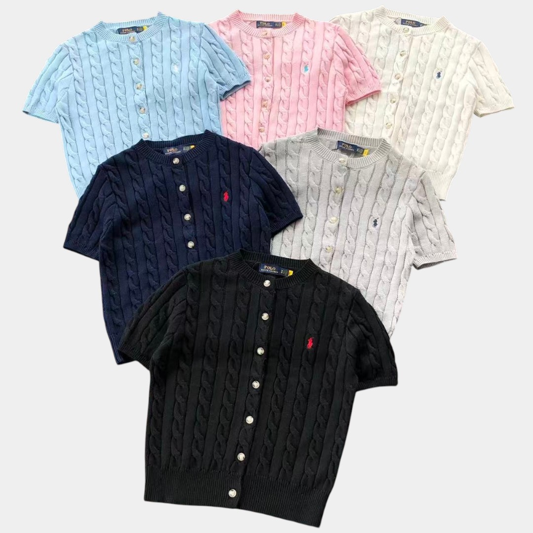 [Polo Ralph Lauren] 폴로 랄프로렌 케이블 니트 코튼 숏 슬리브 가디건