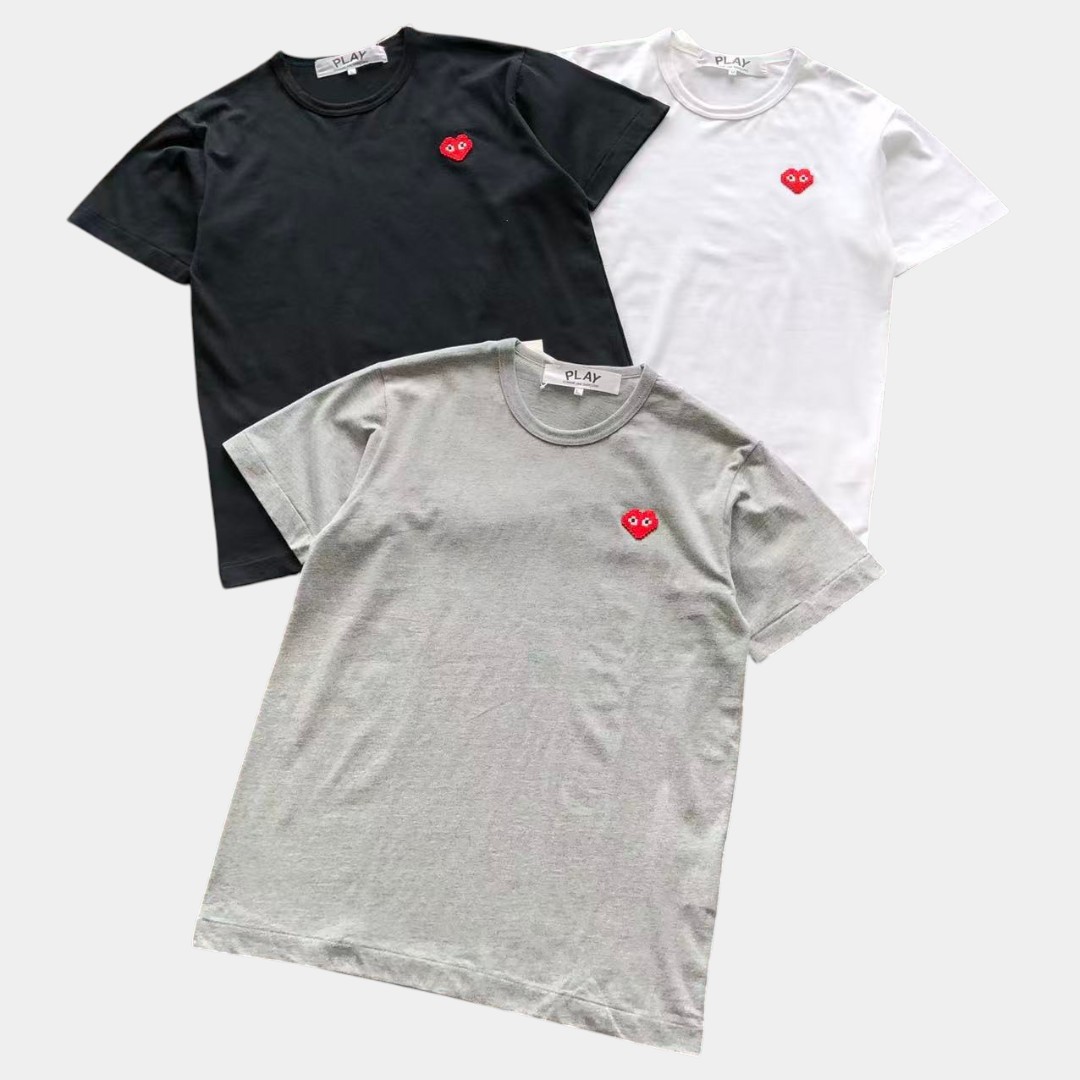 [Play Comme des Garçons] 플레이 꼼데가르송 x 인베이더 픽셀 하트 와펜 티셔츠
