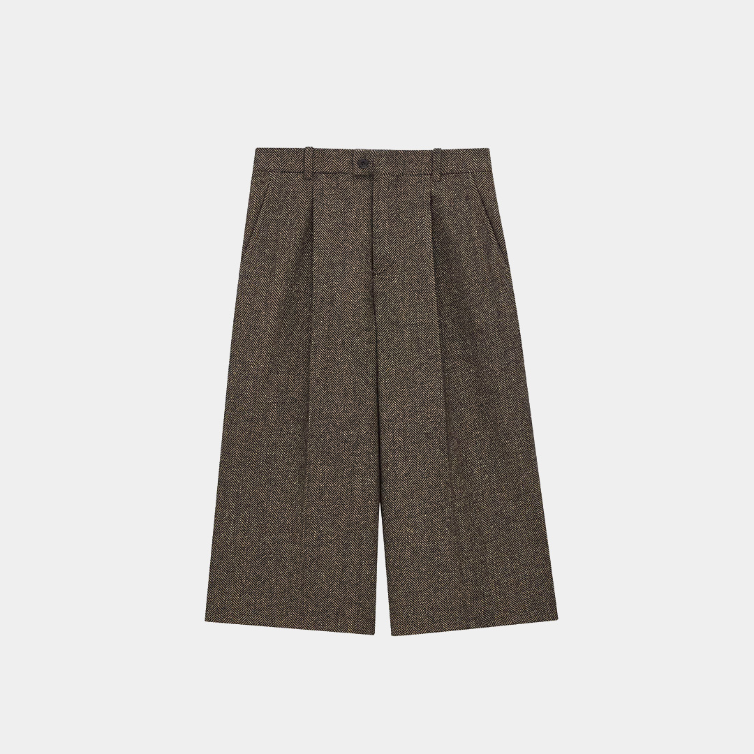 [Saint Laurent]생로랑 헤링본 울 소재 퀼로트