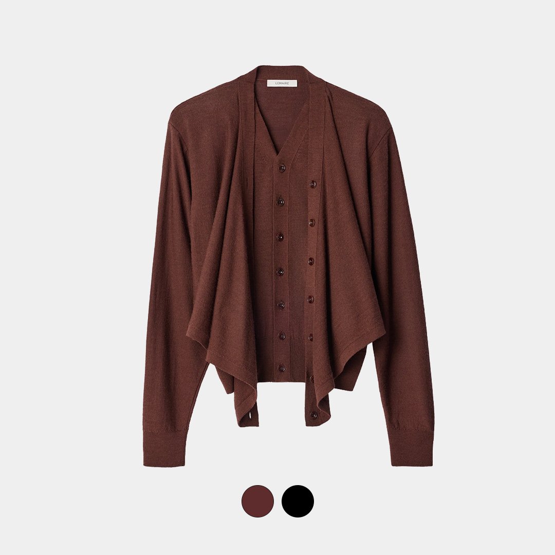 [Lemaire] 르메르 메리노 울 혼방 소재의 트롱프뢰유 가디건 / 2colors
