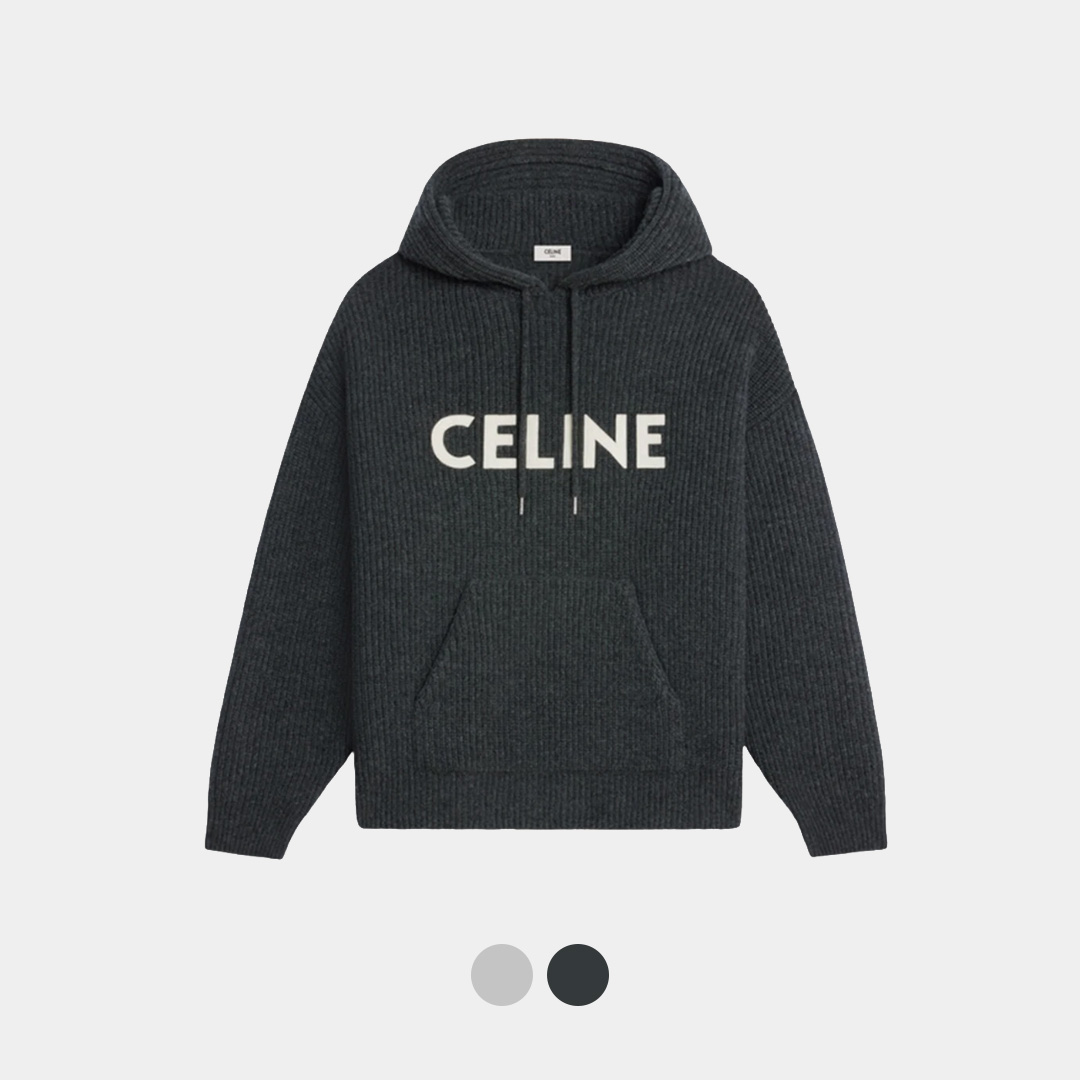 [Celine] 셀린느 립드 울 후드 스웨터 / 2colors