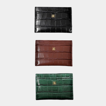 [Chanel] 샤넬 크로커다일 엠보싱 카드 홀더