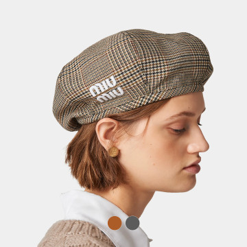 [Miu Miu] 미우미우 프린스 오브 웨일즈 체크 울 햇 / 2colors