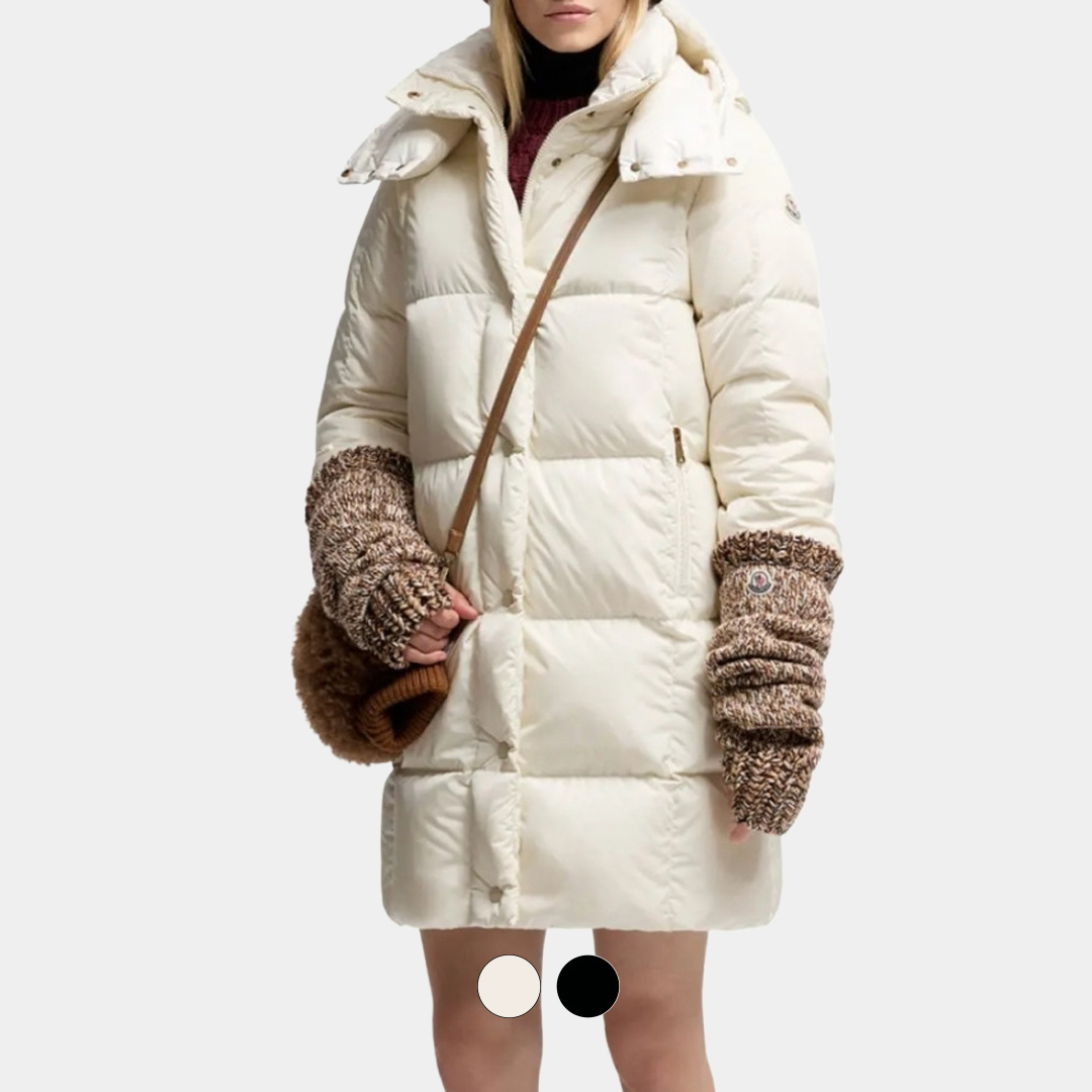 [Moncler] 몽클레어 리뜨(Litte) 스퀘어 퀼팅 후드 롱 다운 재킷